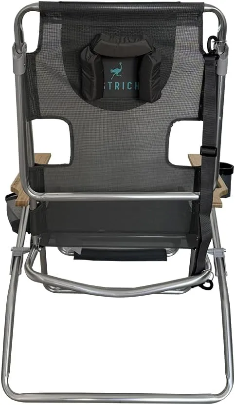 Ostrich Altitude 3N1 Lightweight Lawn Beach Reclining Lounge Chair w/Footrest, Outdoor Furniture for Patio, Balcony, Backyard, or Porch, Blue Stripe