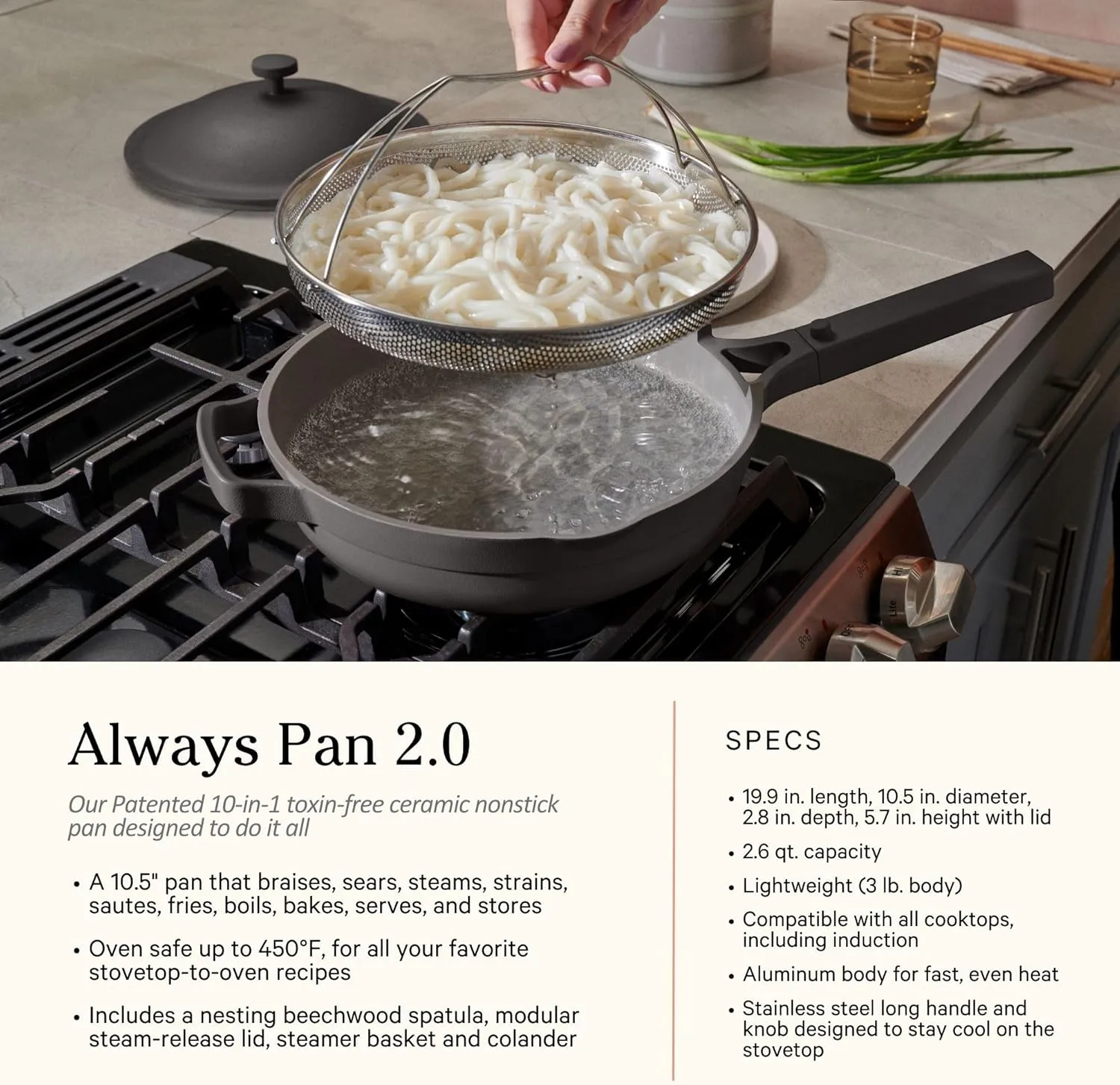 Our Place Cookware Duo - 7-Piece Set Including the Always Pan, Perfect Pot and Spatulas | Multifunctional, Toxin-Free Nonstick | Heat Safe up to 450°F | Oven, Stove, Induction Compatible | Blue Salt