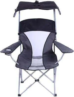 Outdoor Camp Chairs, Portable Wild Fishing Chair Mesh Folding Mesh Canopy Shade Chair Sunshade Seat with Armrest for Sunbathing On The Beach Lawn Chairs Adults