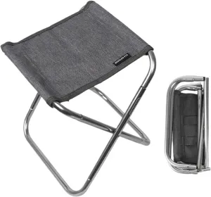 Outdoor Camping Fit for Folding Chair Aluminum Alloy Fishing Chair Portable Camping Barbecue Stool(Gray)