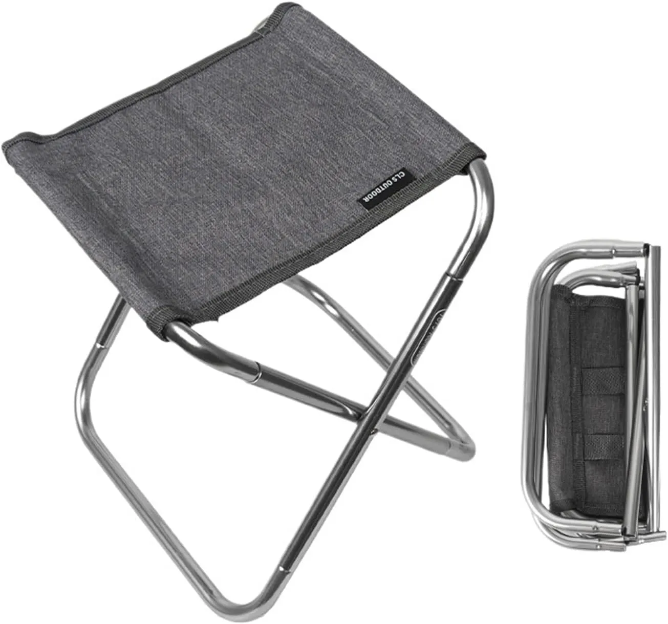 Outdoor Camping Fit for Folding Chair Aluminum Alloy Fishing Chair Portable Camping Barbecue Stool(Gray)