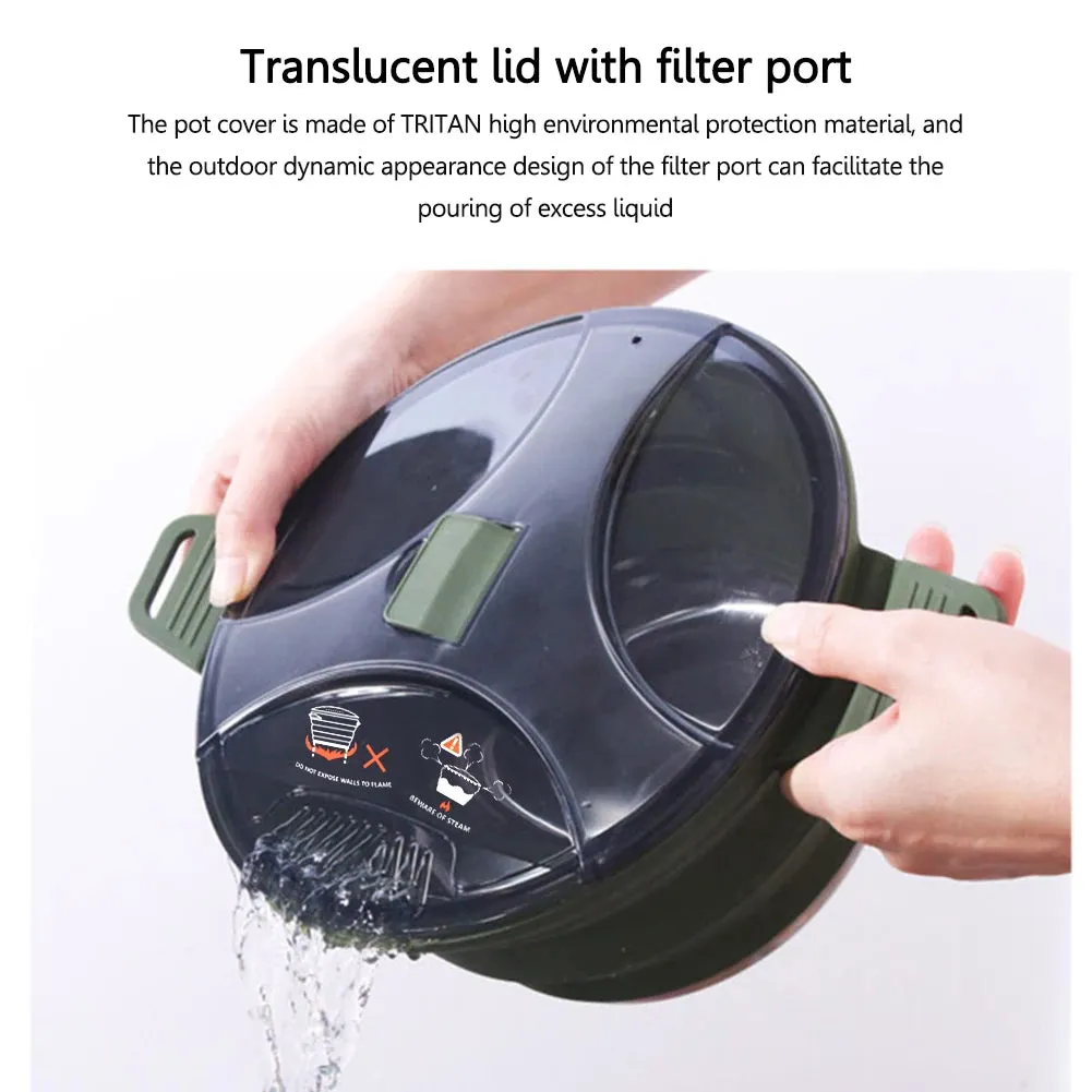 Outdoor Folding Silicone Kettle: Portable Mini Boiling Water Pot with Handle for Camping, Travel, and Picnics