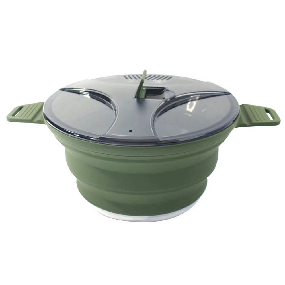 Outdoor Folding Silicone Kettle: Portable Mini Boiling Water Pot with Handle for Camping, Travel, and Picnics
