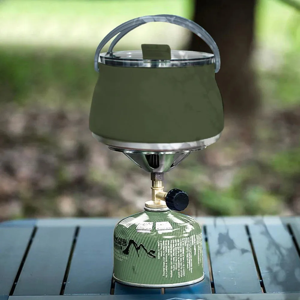 Outdoor Folding Silicone Kettle: Portable Mini Boiling Water Pot with Handle for Camping, Travel, and Picnics