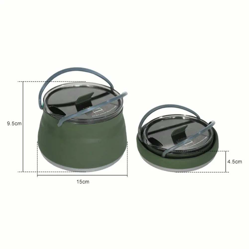 Outdoor Folding Silicone Kettle: Portable Mini Boiling Water Pot with Handle for Camping, Travel, and Picnics