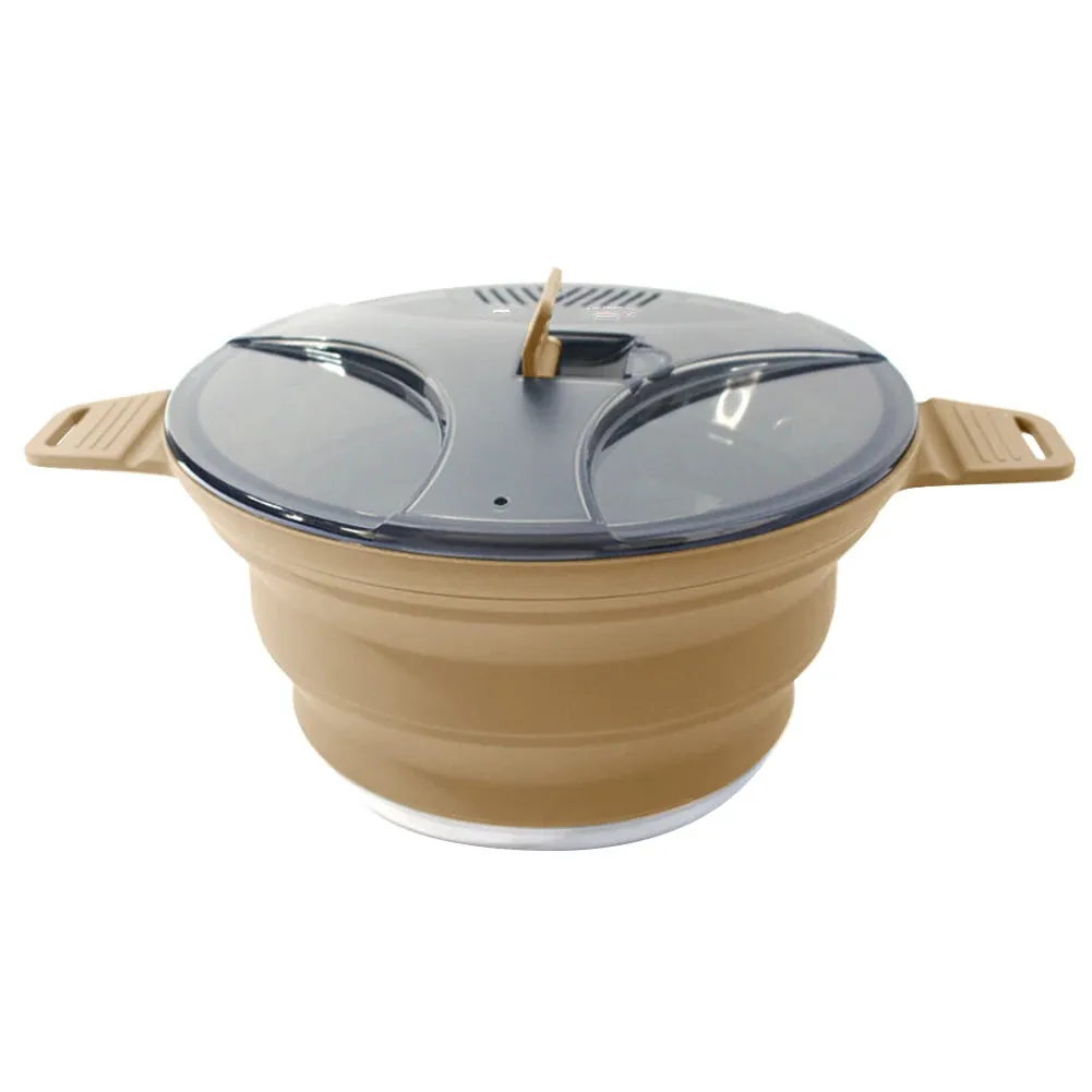 Outdoor Folding Silicone Kettle: Portable Mini Boiling Water Pot with Handle for Camping, Travel, and Picnics