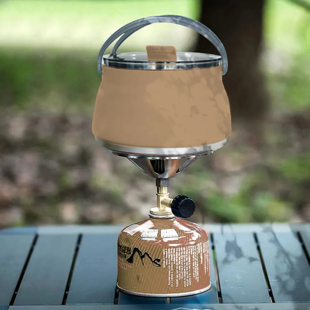 Outdoor Silicone Folding Kettle: Portable Camping Teapot with Handle for Travel, Fishing, and Boiling Water