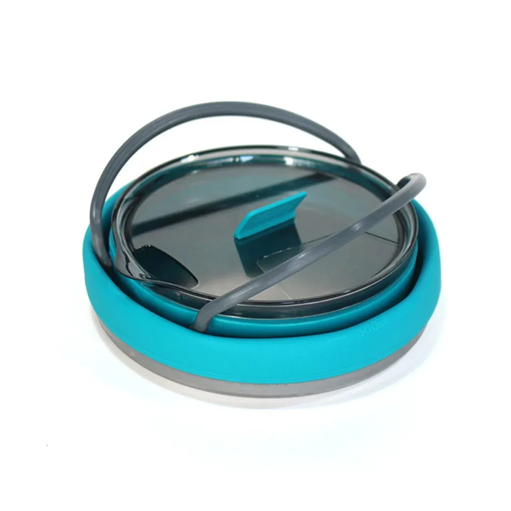 Outdoor Silicone Folding Kettle: Portable Camping Teapot with Handle for Travel, Fishing, and Boiling Water