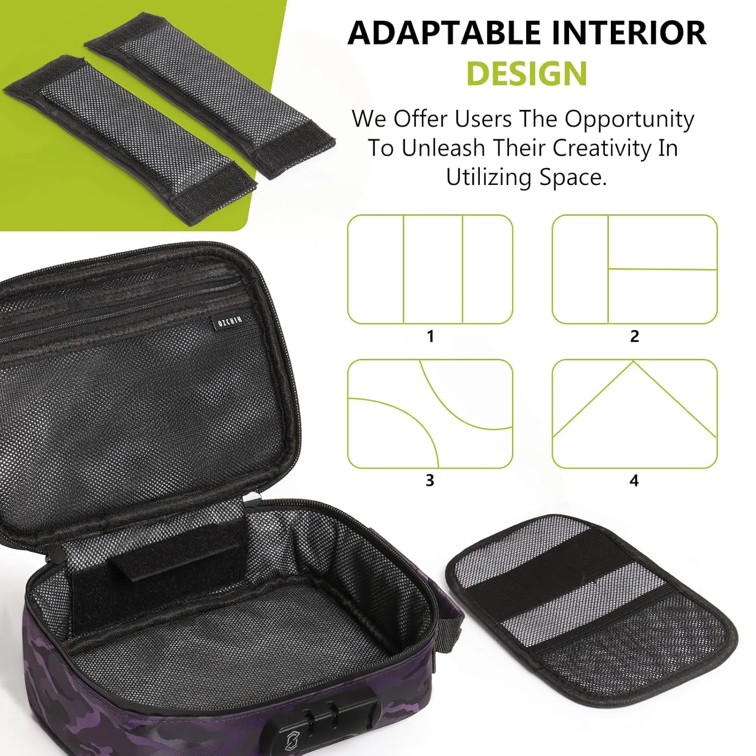 Ozchin Smell Proof Case with Combination Lock - 9.5" x 6" x 3.5" File Organizer & Medicine Lock Bag for Documents & Valuables Storage