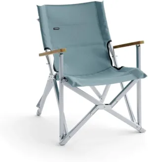 Part Synergy Camping Chair Camp Chair 32.01 Inch Height x 24.53 Inch Width x 28.74 Inch Depth 280 Pound Weight Capacity Folding Glacier Aluminum Frame/Heavy Duty 600D Fabric/Beechwood Armrests