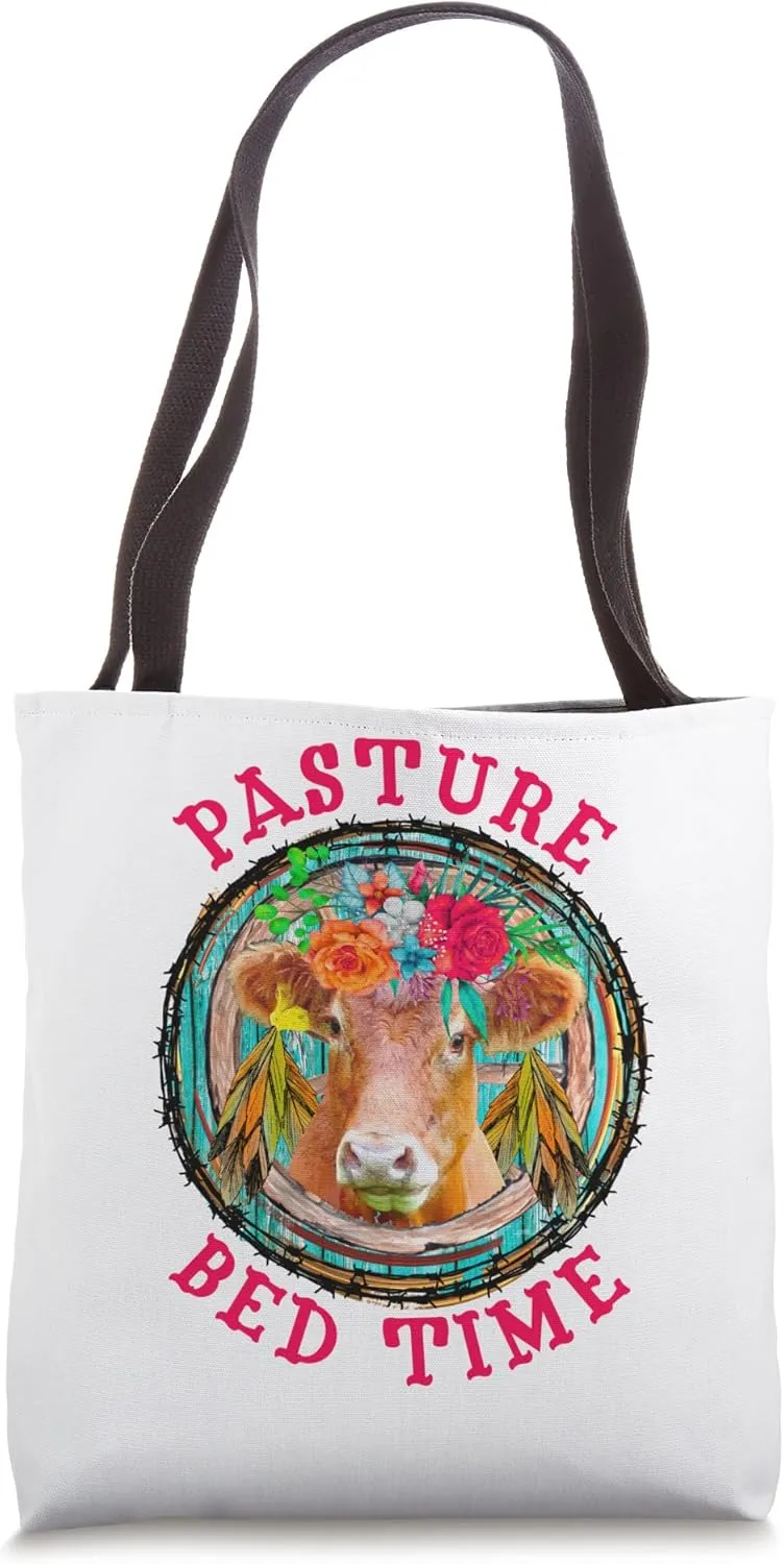 Pasture Bedtime Funny Cute Cow Pyjama Pajama Top Tote Bag