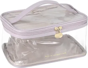PATIKIL Clear Toiletry Bag, Waterproof Travel Makeup Bag Cosmetic Bag Organizer Large Capacity Portable Tote Storage with Handle Strap Zipper for Women Men, Purple