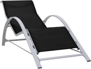 Patio Lounge Chairs,Sunbathing Lounge Chair,Sunlounger Textilene and Aluminum BlackIdeal for Garden, Patio, Camping