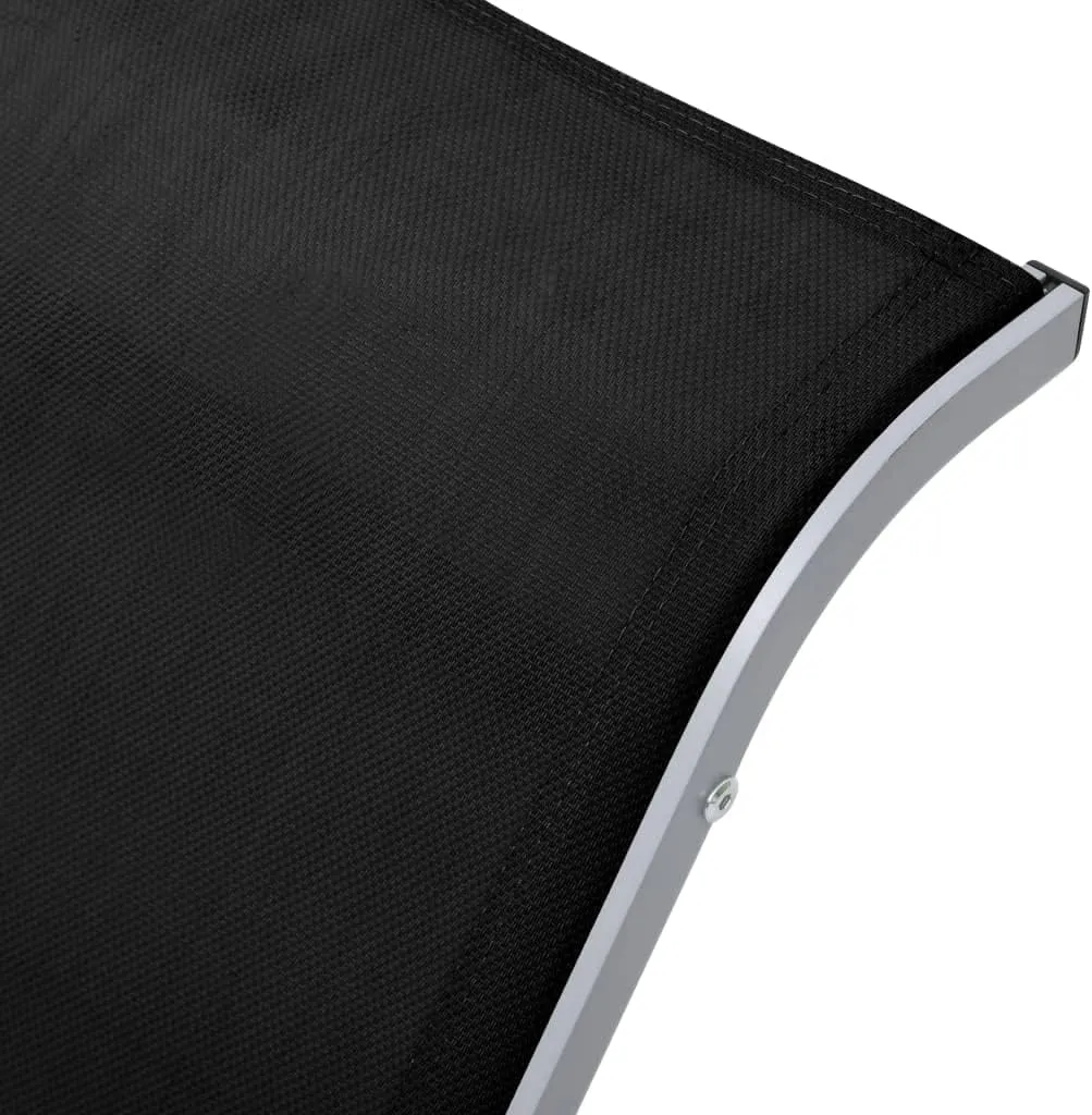 Patio Lounge Chairs,Sunbathing Lounge Chair,Sunlounger Textilene and Aluminum BlackIdeal for Garden, Patio, Camping
