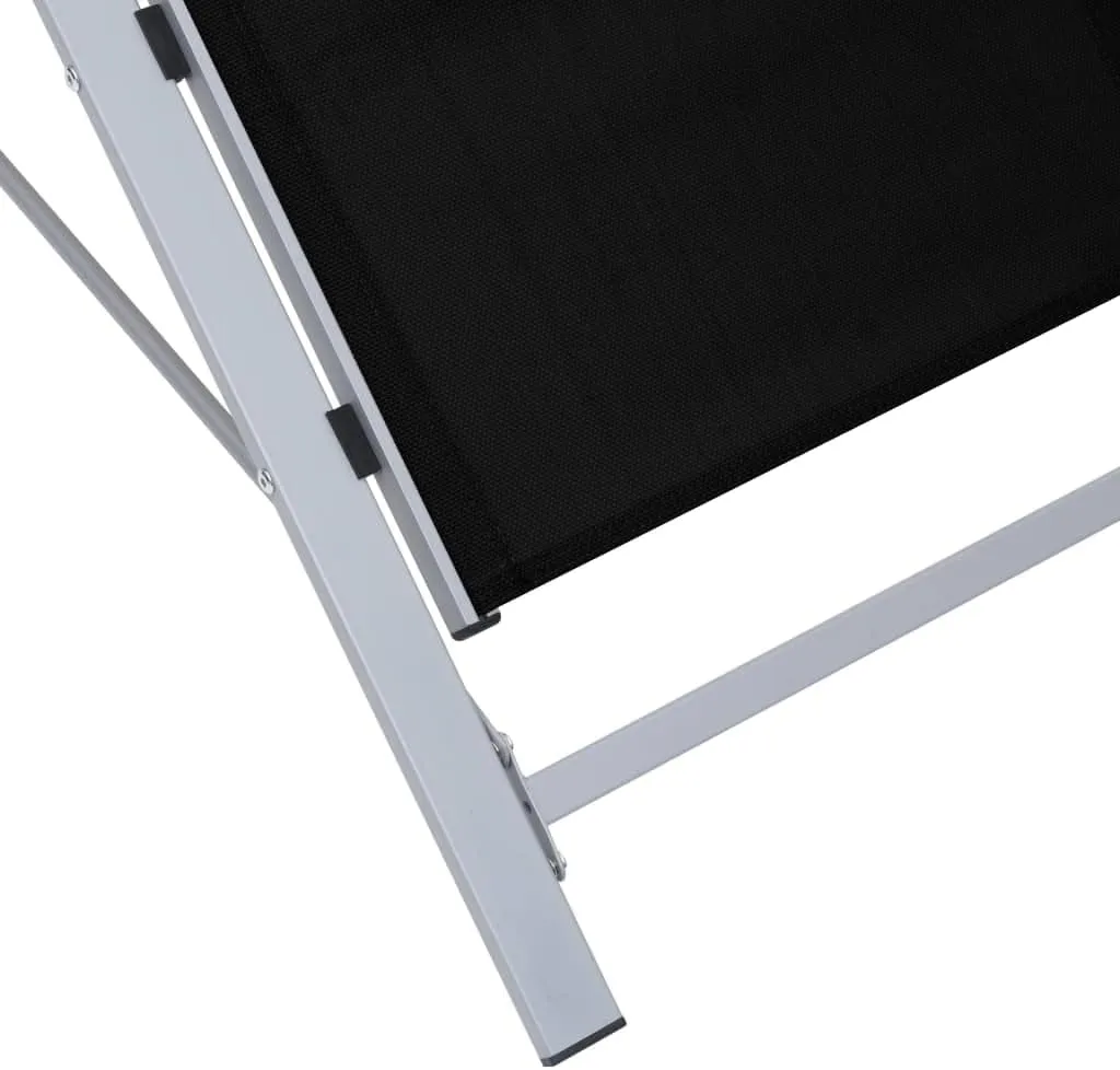 Patio Lounge Chairs,Sunbathing Lounge Chair,Sunlounger Textilene and Aluminum BlackIdeal for Garden, Patio, Camping