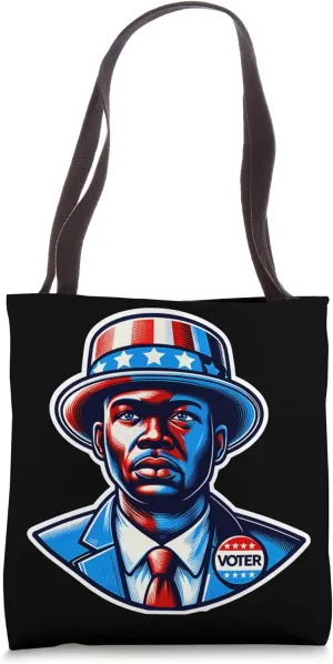 Patriotic Voter Illustration Promoting Civic Duty Tote Bag