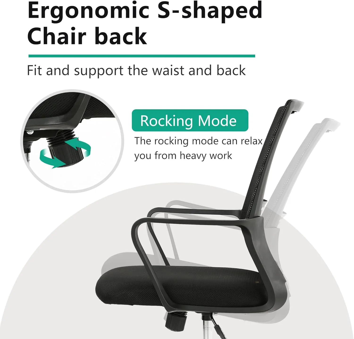 PayLessHere Gaming Chair Ergonomic Computer Chair Office Chair Video Game Chairs with Lumbar Support Desk Chair Armrest Mid Black Cushion Swivel Rolling Chair with Wheels for Home Office(Black)