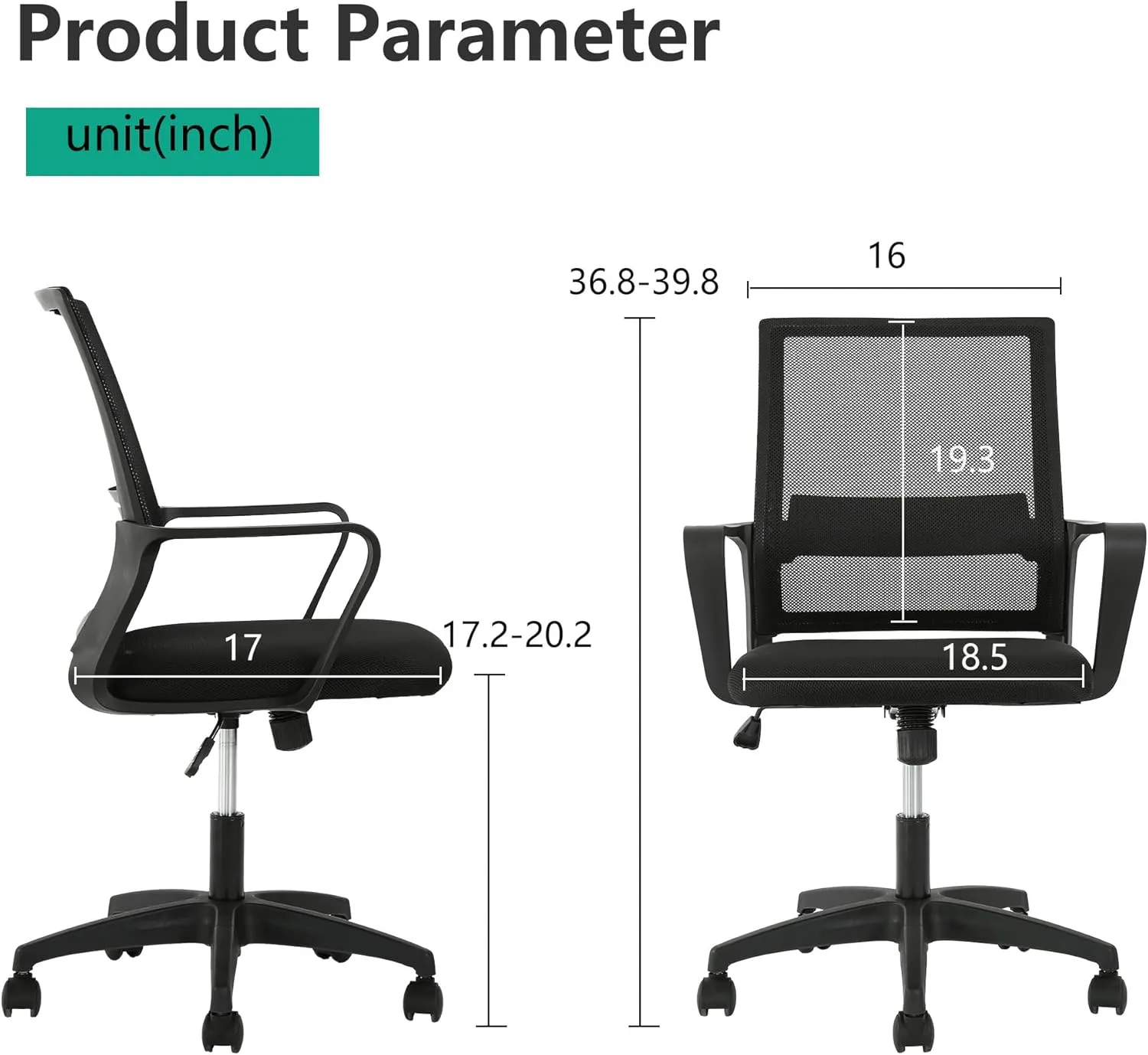 PayLessHere Gaming Chair Ergonomic Computer Chair Office Chair Video Game Chairs with Lumbar Support Desk Chair Armrest Mid Black Cushion Swivel Rolling Chair with Wheels for Home Office(Black)