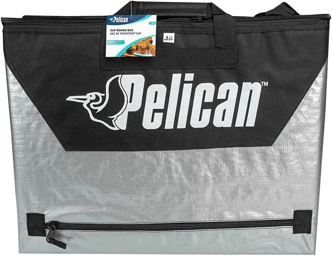 Pelican Boats - Stand-Up Paddleboard Bag - PS1458 - Deluxe Travel Carry Bag – Heavy Duty Carrier & Cover – Paddle Storage - Fits Most SUPs, Grey, 11,8 ft