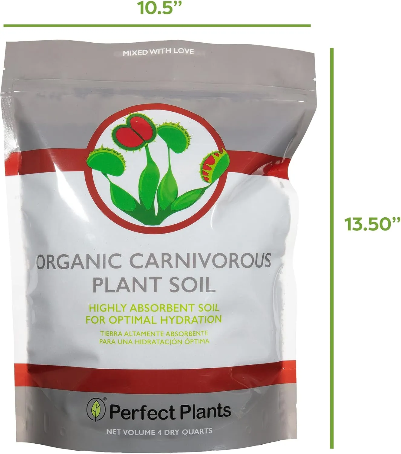 Perfect Plants Carnivorous Plant Soil | 4 Qts. Organic Premium Mix | Use with Venus Fly Traps, Pitcher Plants, or Other Carnivorous Plants