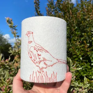Pheasant embroidered lantern
