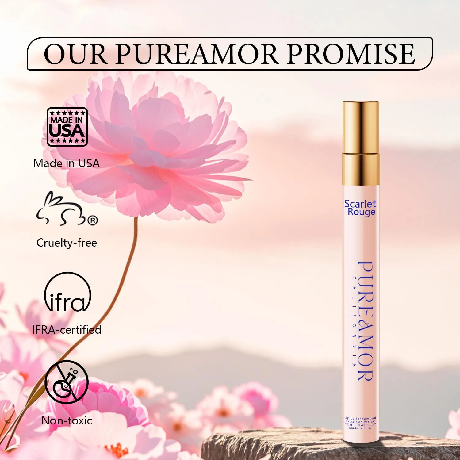 Pheromones Perfumes for Women, Saffron Amber Perfume, Long Lasting Eau De Parfum Cologne, Enhanced Scents Pheromone Cologne for Men&Women, 0.41 fl. Travel Size Perfumes Spray (Scarlet Rouge)