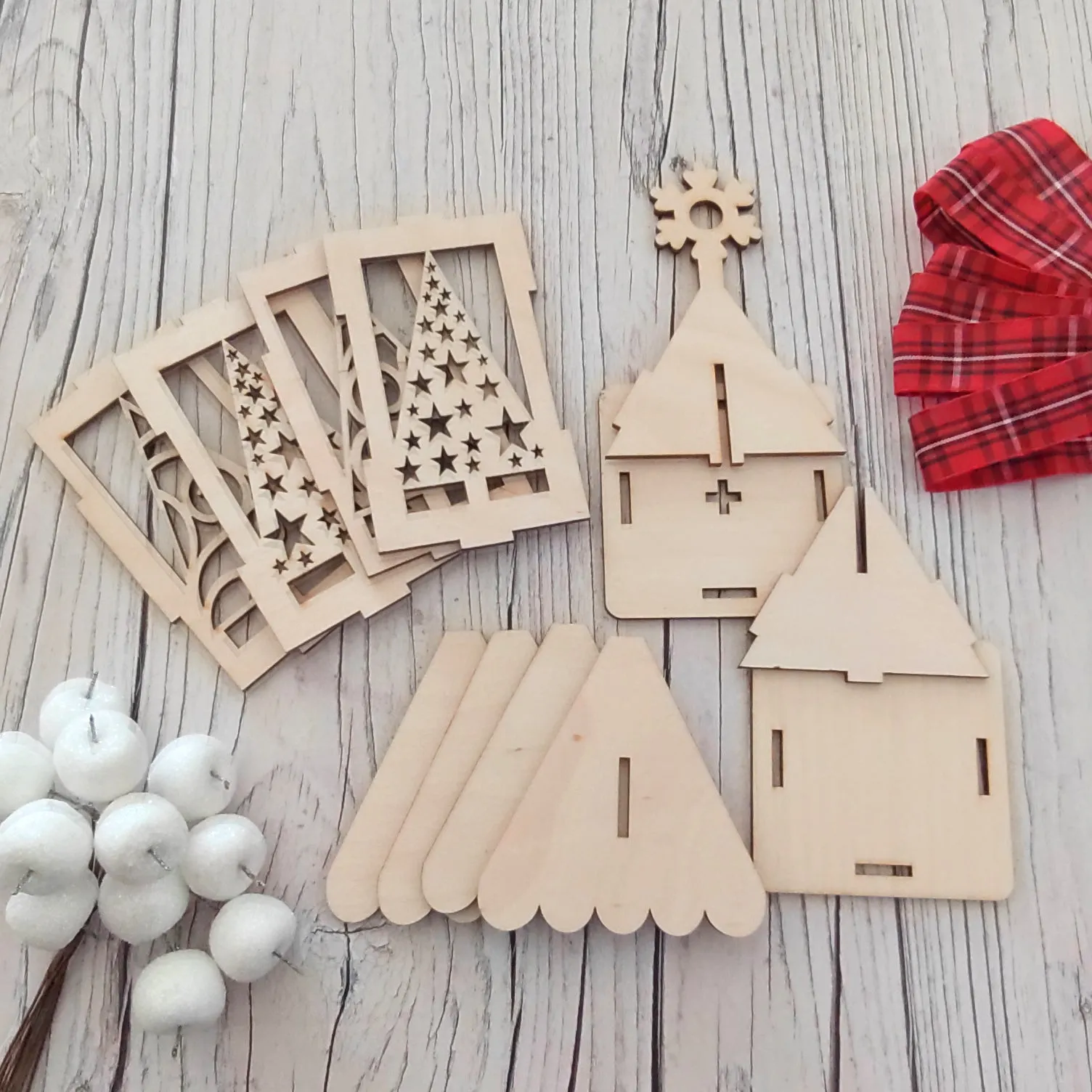 Plywood 3D Lantern Kit - Trees