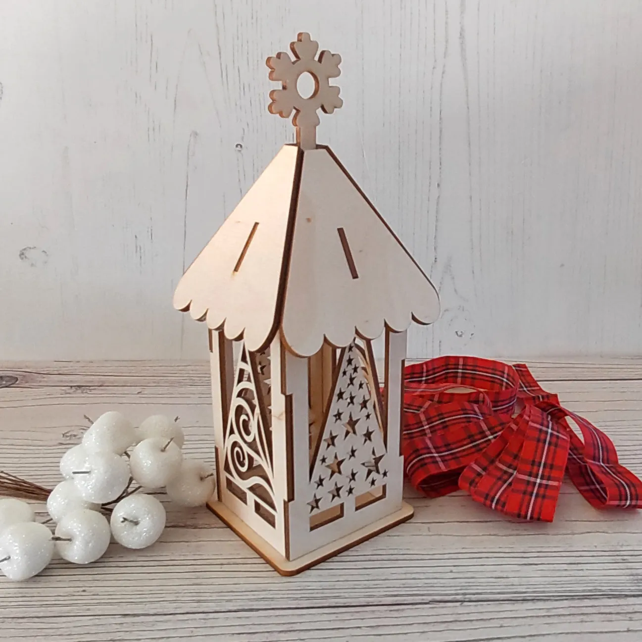 Plywood 3D Lantern Kit - Trees