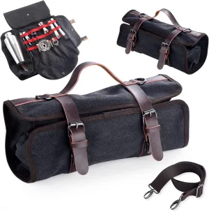 Portable Bartender Bag Travel Bartender Bag Canavs Bar Kit Bag for Carrying Bar Tools Perfect Storage (Bag Only) (Bag without Tools)