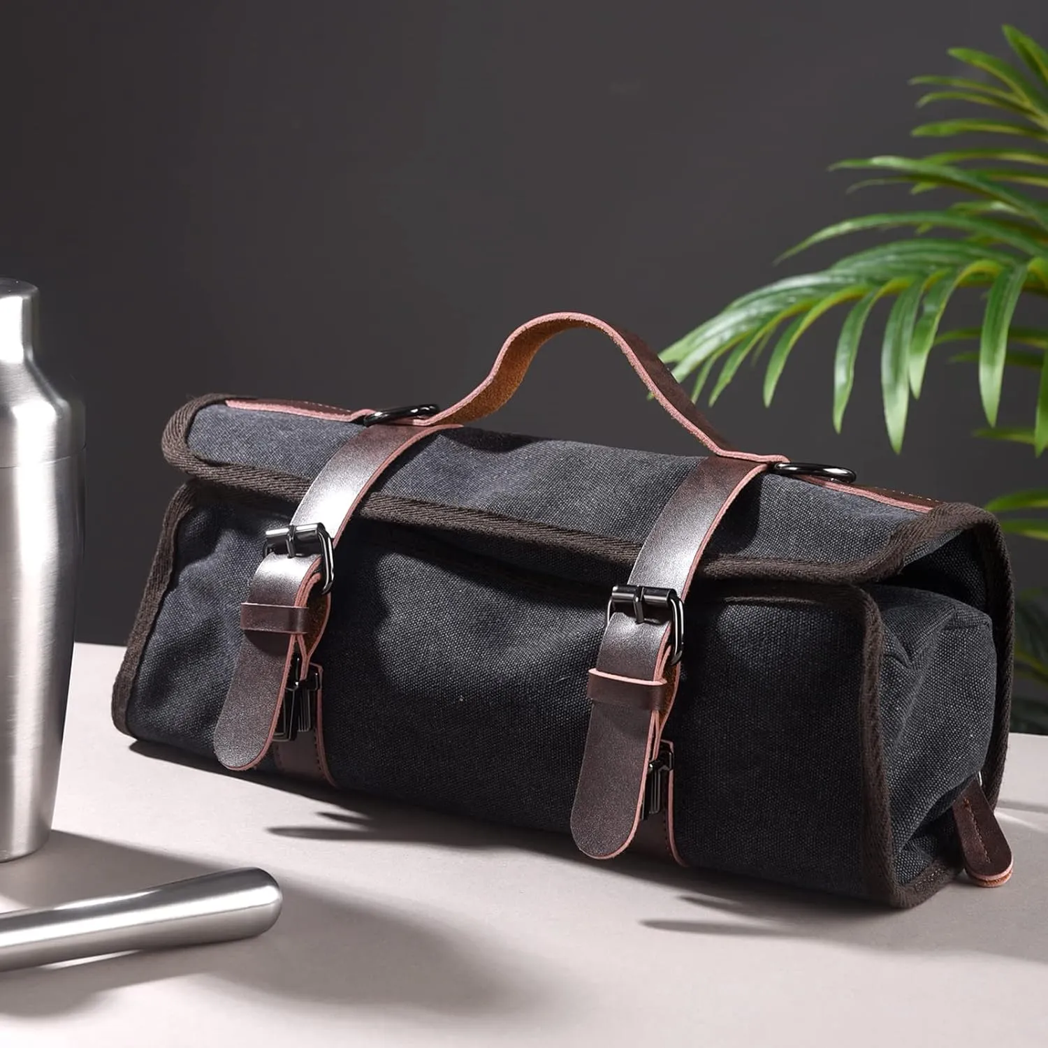 Portable Bartender Bag Travel Bartender Bag Canavs Bar Kit Bag for Carrying Bar Tools Perfect Storage (Bag Only) (Bag without Tools)