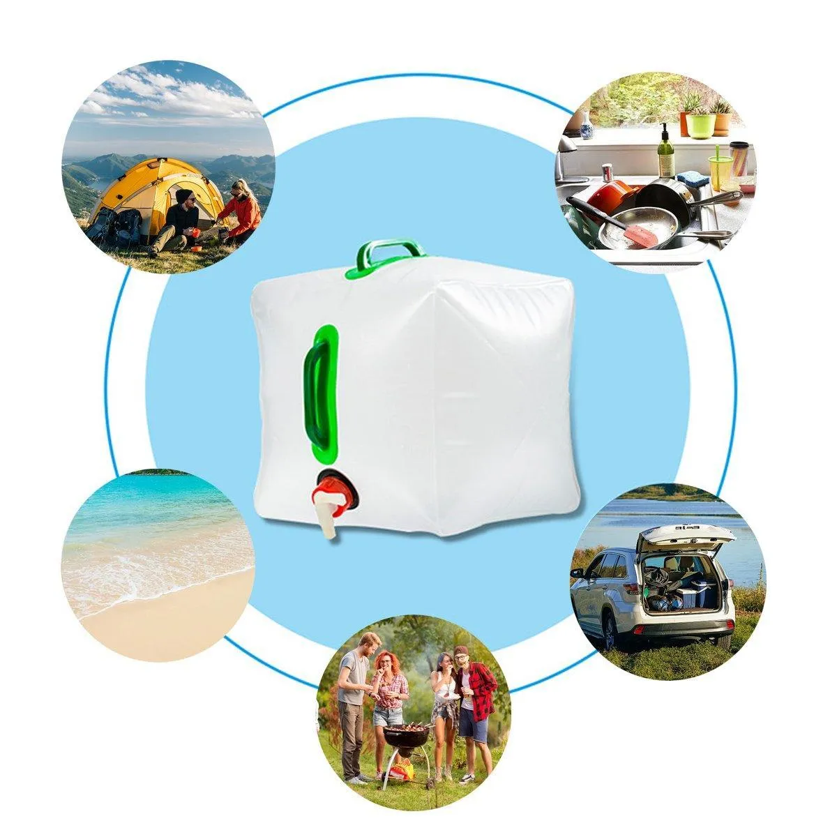 Portable Folding Water Bag Compression Bucket Outdoor Sports Cycling Equipment