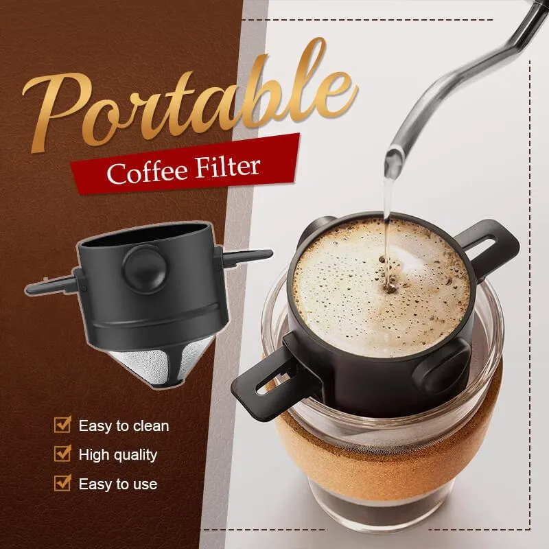 Pour Over Coffee Maker Portable Coffee Dripper Filter Foldable Mini Collapsible Paperless Serve Reusable Travel Camping