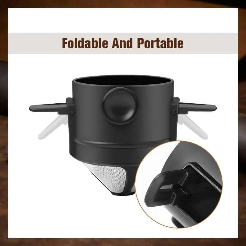 Pour Over Coffee Maker Portable Coffee Dripper Filter Foldable Mini Collapsible Paperless Serve Reusable Travel Camping