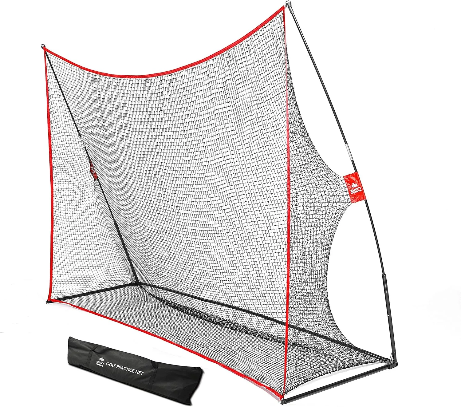 Practice Golf Hitting Net by Day 1 Sports - Large 10’ x 7’ - Portable Carry Bag - Indoor or Outdoor Use - Quick and Easy Assembly - Durable Golf Practice and Training Equipment, Personal Driving Range