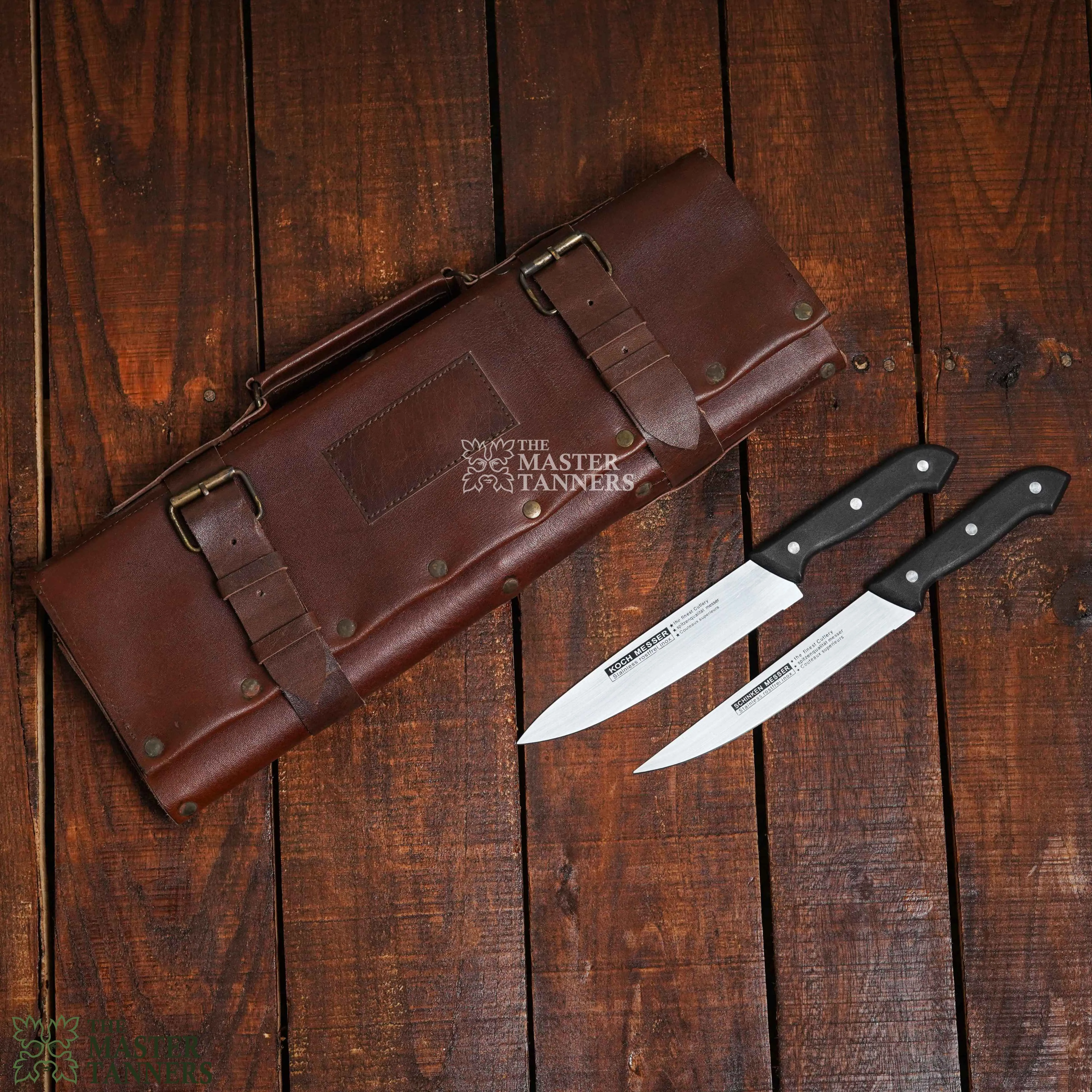 Premium Leather Knife Roll Bag
