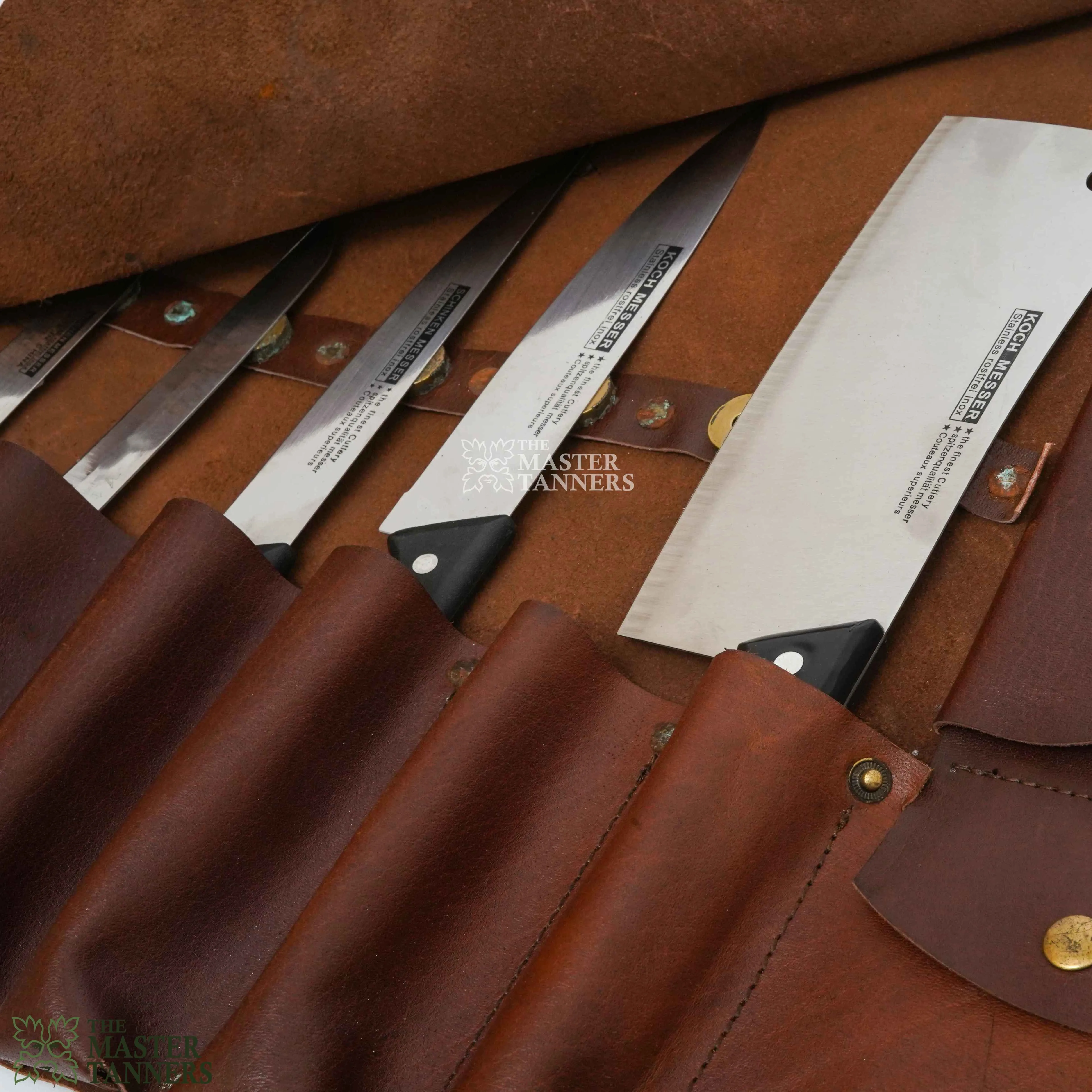 Premium Leather Knife Roll Bag