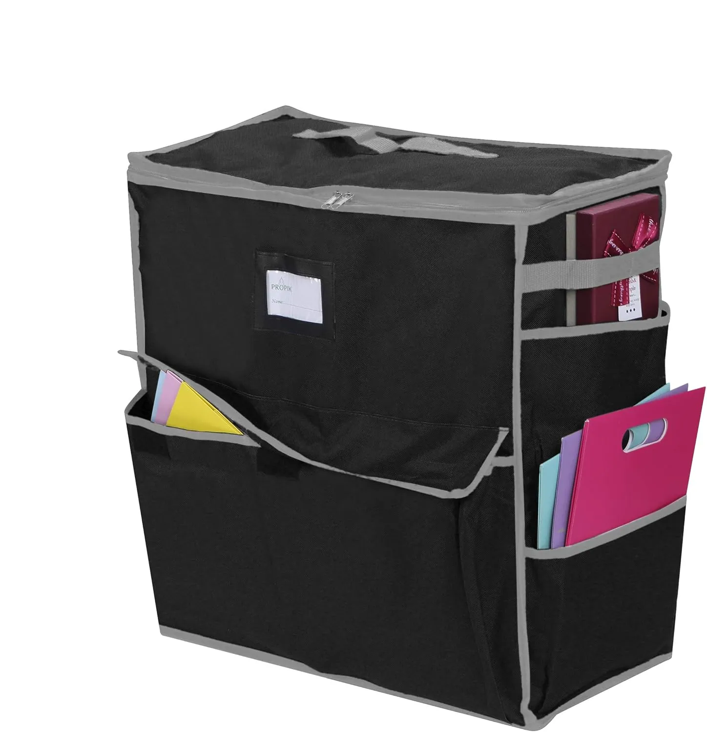 ProPik Unique Holiday Storage Organizer for Gift Bag and Wrapping Accessories (Black)