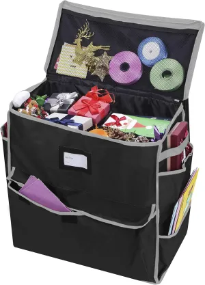 ProPik Unique Holiday Storage Organizer for Gift Bag and Wrapping Accessories (Black)