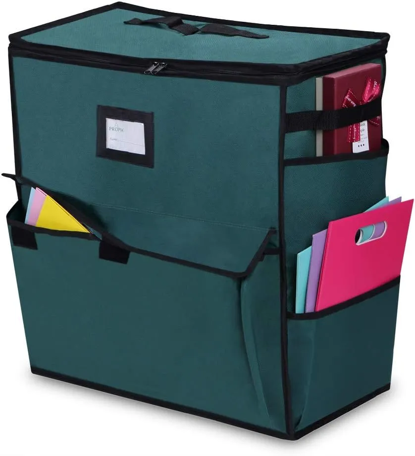 ProPik Unique Holiday Storage Organizer for Gift Bag and Wrapping Accessories (Green)