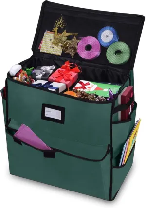 ProPik Unique Holiday Storage Organizer for Gift Bag and Wrapping Accessories (Green)