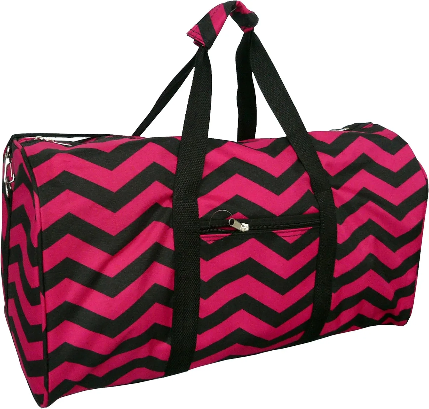 ""TOP PACK"" 22"" Women Fashion Print Duffel Bag (Chevron-Burgundy/Black)