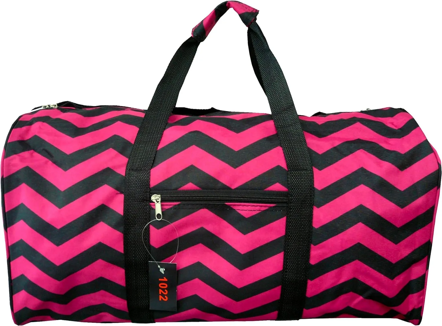 ""TOP PACK"" 22"" Women Fashion Print Duffel Bag (Chevron-Burgundy/Black)