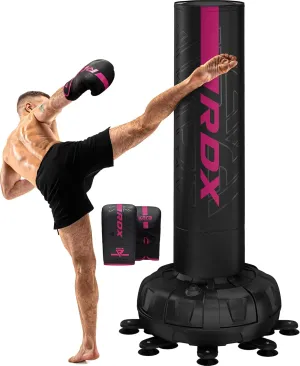 RDX XXL 330LBS Freestanding Punching Bag with Cover & Gloves – 72” Adult Heavy Pedestal Punch Bag Set - 17 Suction Cup 8 Extended Legs Stand Base - Kick Boxing MMA Muay Thai Home Gym Fitness Training