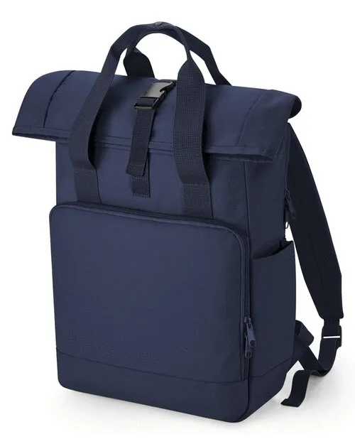 RECYCLED TWIN HANDLE ROLL TOP LAPTOP BACKPACK - BAGBASE