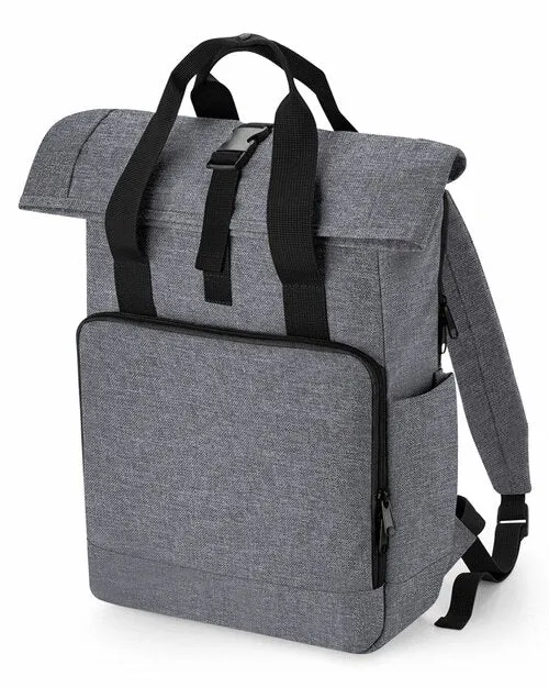 RECYCLED TWIN HANDLE ROLL TOP LAPTOP BACKPACK - BAGBASE