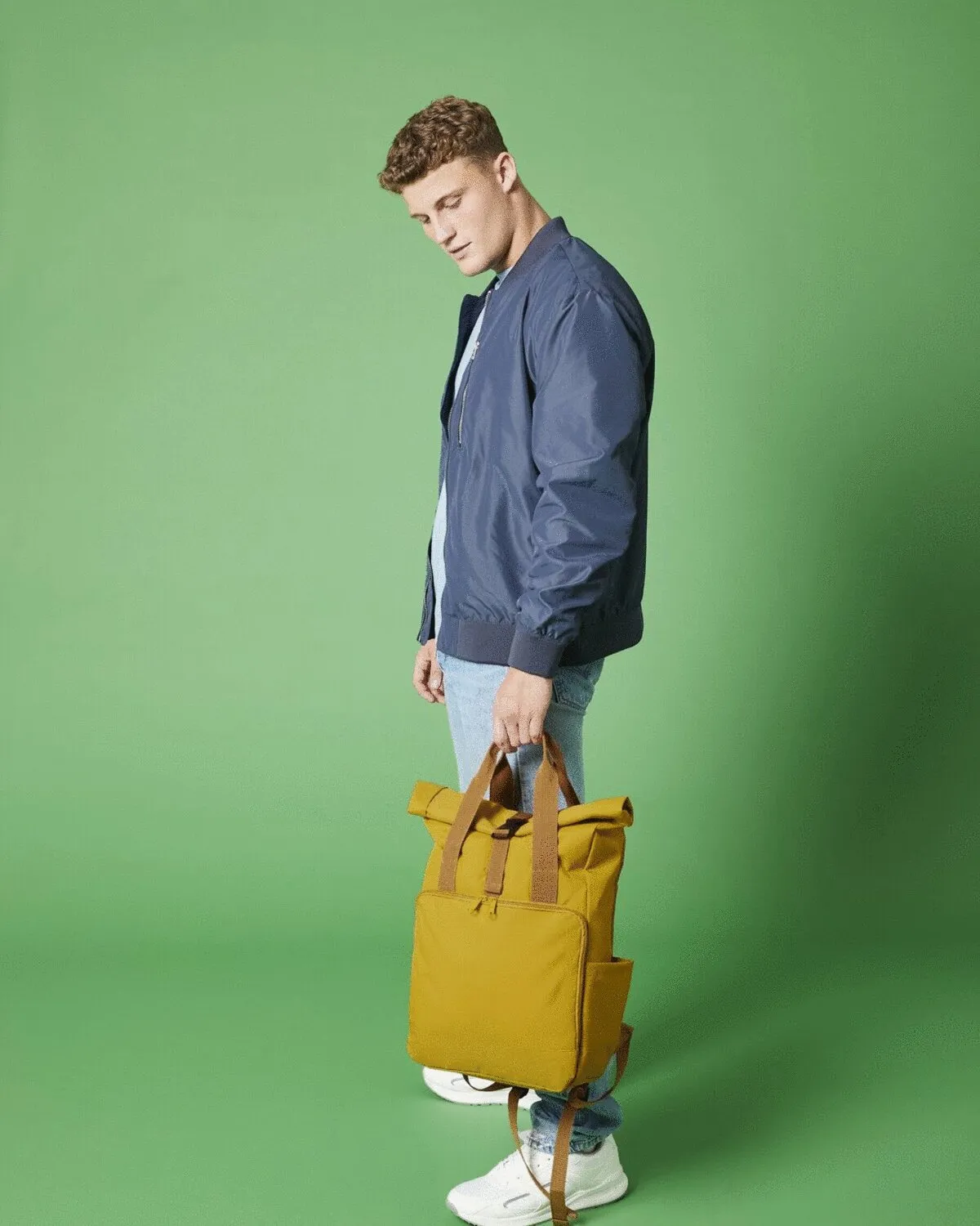 RECYCLED TWIN HANDLE ROLL TOP LAPTOP BACKPACK - BAGBASE