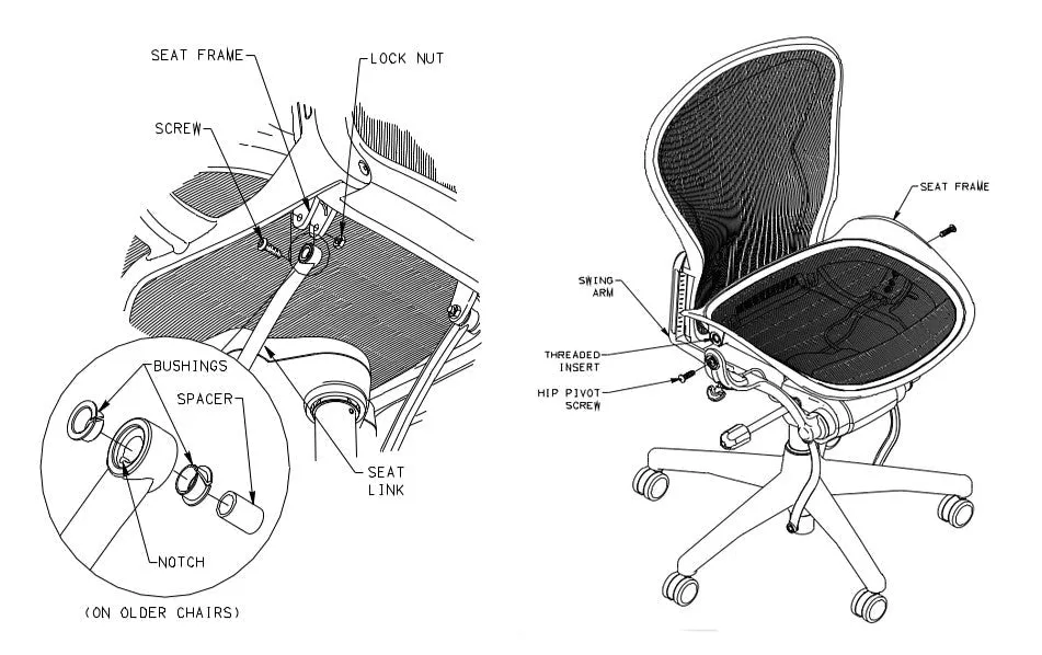 Replacement OEM Aeron Seat Pan
