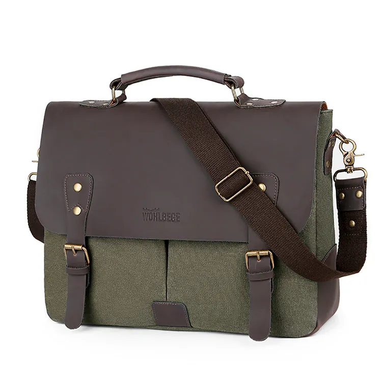 Retro Diagonal Canvas Style Computer Briefcase / Handbag / Shoulder Bag