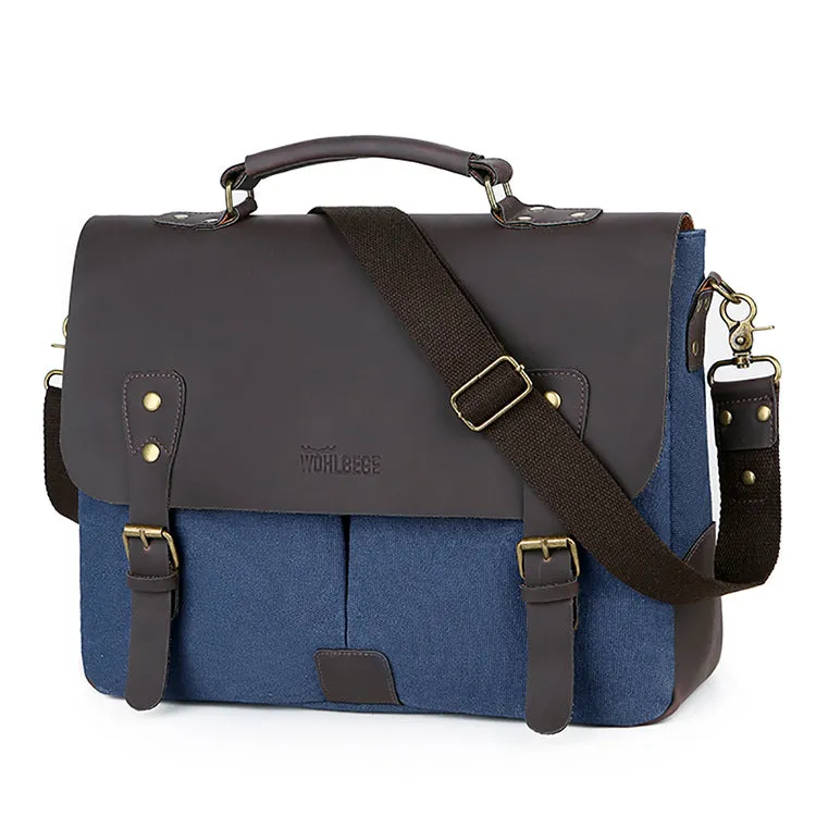 Retro Diagonal Canvas Style Computer Briefcase / Handbag / Shoulder Bag