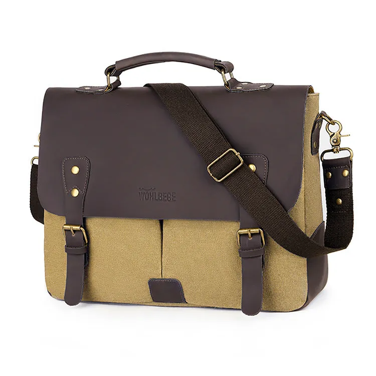 Retro Diagonal Canvas Style Computer Briefcase / Handbag / Shoulder Bag